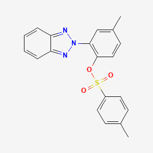 molecular formula C20H17N3O3S B11708551 2-(2H-benzotriazol-2-yl)-4-methylphenyl 4-methylbenzenesulfonate 