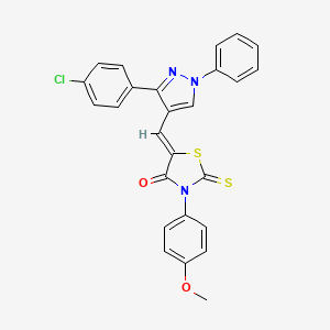 (5Z)-5-{[3-(4-chlorophenyl)-1-phenyl-1H-pyrazol-4-yl]methylidene}-3-(4-methoxyphenyl)-2-thioxo-1,3-thiazolidin-4-one