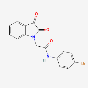 molecular formula C16H11BrN2O3 B11708580 N-(4-Bromo-phenyl)-2-(2,3-dioxo-2,3-dihydro-indol-1-yl)-acetamide 