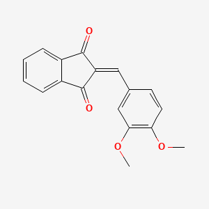 molecular formula C18H14O4 B11708605 2-(3,4-Dimethoxybenzylidene)-1H-indene-1,3(2H)-dione CAS No. 58161-74-3