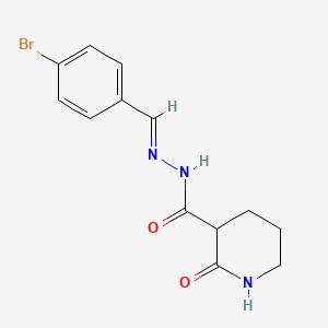 molecular formula C13H14BrN3O2 B11708611 N'-[(E)-(4-bromophenyl)methylidene]-2-oxopiperidine-3-carbohydrazide 