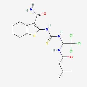 2-{[({2,2,2-Trichloro-1-[(3-methylbutanoyl)amino]ethyl}amino)carbothioyl]amino}-4,5,6,7-tetrahydro-1-benzothiophene-3-carboxamide