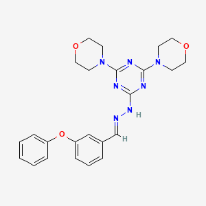 2,4-di(morpholin-4-yl)-6-[(2E)-2-(3-phenoxybenzylidene)hydrazinyl]-1,3,5-triazine