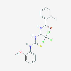 2-methyl-N-(2,2,2-trichloro-1-{[(2-methoxyphenyl)carbamothioyl]amino}ethyl)benzamide