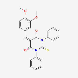 5-[(3,4-Dimethoxyphenyl)methylidene]-1,3-diphenyl-2-sulfanylidene-1,3-diazinane-4,6-dione