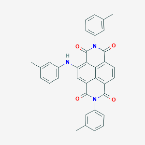 molecular formula C35H25N3O4 B11708690 2,7-DI-M-Tolyl-4-M-tolylamino-benzo(lmn)(3,8)phenanthroline-1,3,6,8-tetraone 