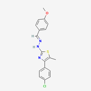 molecular formula C18H16ClN3OS B11708733 4-Methoxybenzaldehyde [4-(4-chlorophenyl)-5-methyl-1,3-thiazol-2-yl]hydrazone 