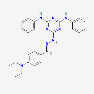 6-{(2E)-2-[4-(diethylamino)benzylidene]hydrazinyl}-N,N'-diphenyl-1,3,5-triazine-2,4-diamine