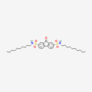 molecular formula C33H50N2O5S2 B11708751 9-Oxo-9H-fluorene-2,7-disulfonic acid bis-decylamide 