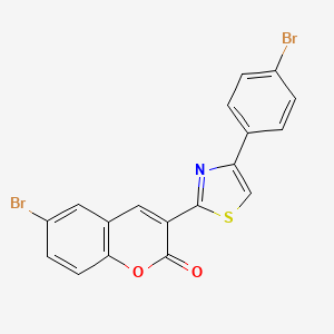 molecular formula C18H9Br2NO2S B11708753 6-bromo-3-[4-(4-bromophenyl)-1,3-thiazol-2-yl]-2H-chromen-2-one 