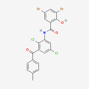 3,5-dibromo-N-[2,5-dichloro-3-(4-methylbenzoyl)phenyl]-2-hydroxybenzamide