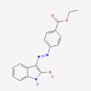 ethyl 4-[(2E)-2-(2-oxo-1,2-dihydro-3H-indol-3-ylidene)hydrazinyl]benzoate