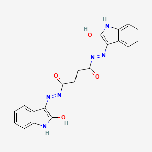 N'~1~-[(3E)-2-oxo-1,2-dihydro-3H-indol-3-ylidene]-N'~4~-[(3Z)-2-oxo-1,2-dihydro-3H-indol-3-ylidene]butanedihydrazide