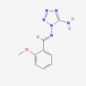 molecular formula C9H10N6O B11708823 N~1~-[(E)-(2-methoxyphenyl)methylidene]-1H-tetrazole-1,5-diamine 