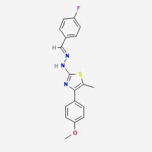 2-[(2E)-2-(4-fluorobenzylidene)hydrazinyl]-4-(4-methoxyphenyl)-5-methyl-1,3-thiazole