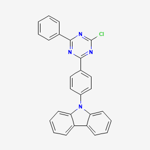 molecular formula C27H17ClN4 B11708892 9-(4-(4-Chloro-6-phenyl-1,3,5-triazin-2-yl)phenyl)-9H-carbazole 