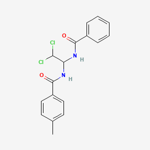 molecular formula C17H16Cl2N2O2 B11708922 N-{2,2-dichloro-1-[(phenylcarbonyl)amino]ethyl}-4-methylbenzamide 