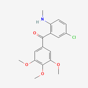 molecular formula C17H18ClNO4 B11708925 Methanone, [5-chloro-2-(methylamino)phenyl](3,4,5-trimethoxyphenyl)- CAS No. 305865-44-5