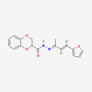 N'-[(2E,3E)-4-(furan-2-yl)but-3-en-2-ylidene]-2,3-dihydro-1,4-benzodioxine-2-carbohydrazide