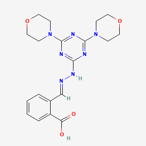 2-[(E)-{2-[4,6-di(morpholin-4-yl)-1,3,5-triazin-2-yl]hydrazinylidene}methyl]benzoic acid