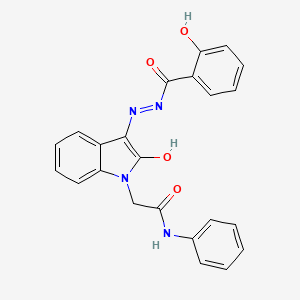 N-[(Z)-[1-(2-anilino-2-oxoethyl)-2-oxoindol-3-ylidene]amino]-2-hydroxybenzamide