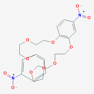 molecular formula C22H26N2O11 B11709012 2,16-Dinitro-6,7,9,10,12,13,20,21,23,24-decahydrodibenzo[b,k][1,4,7,10,13,16,19]heptaoxacyclohenicosine 