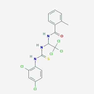 2-methyl-N-(2,2,2-trichloro-1-{[(2,4-dichlorophenyl)carbamothioyl]amino}ethyl)benzamide