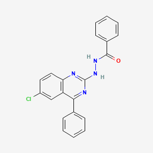 molecular formula C21H15ClN4O B11709054 N'-(6-chloro-4-phenylquinazolin-2-yl)benzohydrazide 