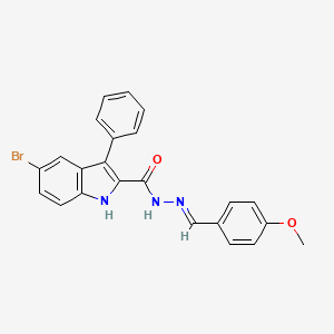 5-bromo-N'-[(E)-(4-methoxyphenyl)methylidene]-3-phenyl-1H-indole-2-carbohydrazide