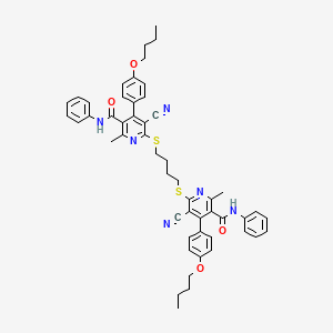 molecular formula C52H52N6O4S2 B11709073 6,6'-(butane-1,4-diyldisulfanediyl)bis[4-(4-butoxyphenyl)-5-cyano-2-methyl-N-phenylpyridine-3-carboxamide] 