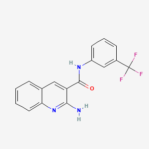 molecular formula C17H12F3N3O B1170912 2-amino-N-[3-(trifluoromethyl)phenyl]quinoline-3-carboxamide 
