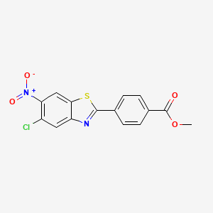 molecular formula C15H9ClN2O4S B11709120 Methyl 4-(5-chloro-6-nitro-1,3-benzothiazol-2-yl)benzoate 