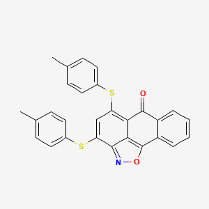 molecular formula C28H19NO2S2 B11709123 3,5-Bis[(4-methylphenyl)sulfanyl]-6H-anthra[1,9-CD]isoxazol-6-one 