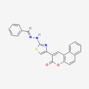 molecular formula C23H15N3O2S B11709184 2-{2-[(2E)-2-benzylidenehydrazinyl]-1,3-thiazol-4-yl}-3H-benzo[f]chromen-3-one 