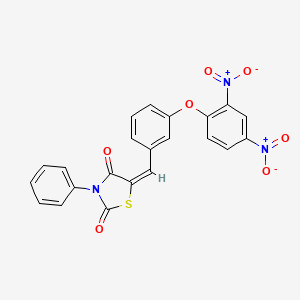 (5E)-5-[3-(2,4-dinitrophenoxy)benzylidene]-3-phenyl-1,3-thiazolidine-2,4-dione