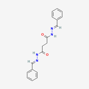 molecular formula C18H18N4O2 B11709244 N'~1~,N'~4~-bis[(E)-phenylmethylidene]succinohydrazide 