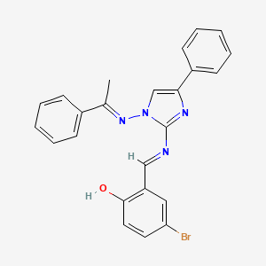 4-bromo-2-{(E)-[(4-phenyl-1-{[(1E)-1-phenylethylidene]amino}-1H-imidazol-2-yl)imino]methyl}phenol