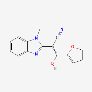 3-(furan-2-yl)-2-[(2E)-1-methyl-2,3-dihydro-1H-1,3-benzodiazol-2-ylidene]-3-oxopropanenitrile