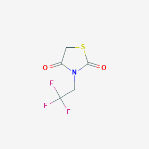 molecular formula C5H4F3NO2S B11709269 3-(2,2,2-Trifluoroethyl)-1,3-thiazolidine-2,4-dione 