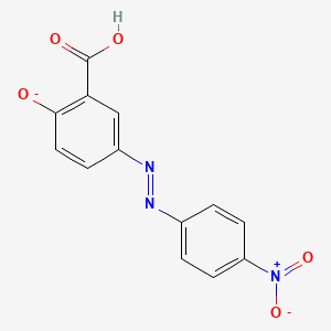 molecular formula C13H8N3O5- B11709277 Sodium; 2-hydroxy-5-(4-nitro-phenylazo)-benzoate 