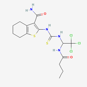 2-[({[1-(Butyrylamino)-2,2,2-trichloroethyl]amino}carbothioyl)amino]-4,5,6,7-tetrahydro-1-benzothiophene-3-carboxamide