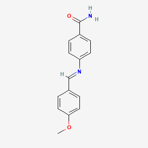 4-{[(E)-(4-methoxyphenyl)methylidene]amino}benzamide