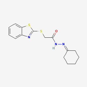 2-(1,3-benzothiazol-2-ylsulfanyl)-N'-cyclohexylideneacetohydrazide