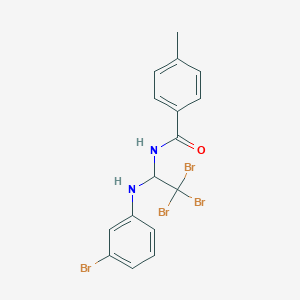 4-methyl-N-{2,2,2-tribromo-1-[(3-bromophenyl)amino]ethyl}benzamide