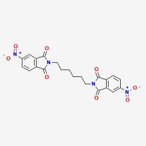 molecular formula C22H18N4O8 B11709317 1,6-Bis(5-nitro-1,3-dioxo-1,3-dihydro-isoindol-2-yl)-hexane 