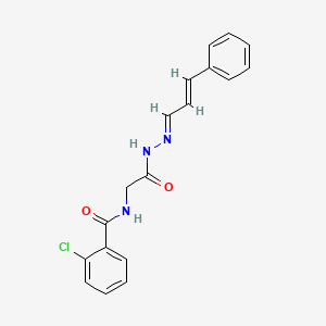 2-chloro-N-(2-oxo-2-{(2E)-2-[(2E)-3-phenylprop-2-enylidene]hydrazino}ethyl)benzamide