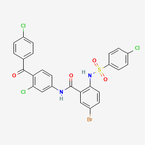 5-bromo-N-{3-chloro-4-[(4-chlorophenyl)carbonyl]phenyl}-2-{[(4-chlorophenyl)sulfonyl]amino}benzamide