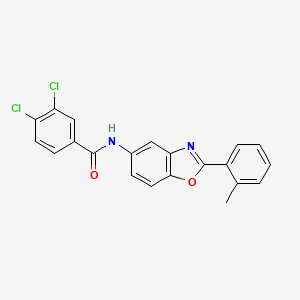 molecular formula C21H14Cl2N2O2 B11709339 3,4-dichloro-N-[2-(2-methylphenyl)-1,3-benzoxazol-5-yl]benzamide 