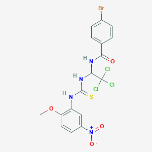 4-Bromo-N-(2,2,2-trichloro-1-{[(2-methoxy-5-nitrophenyl)carbamothioyl]amino}ethyl)benzamide