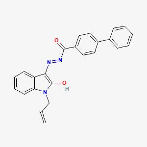 N'-[(3Z)-1-allyl-2-oxo-1,2-dihydro-3H-indol-3-ylidene][1,1'-biphenyl]-4-carbohydrazide